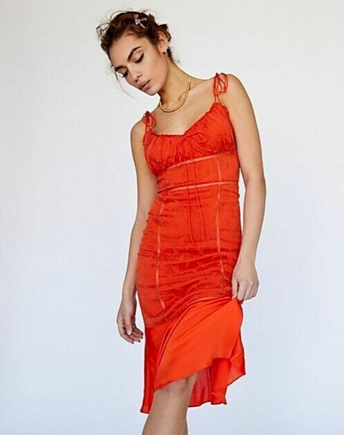 Free People NWT Size 10 Medium Gorgeous Ruched Midi Dress NEW