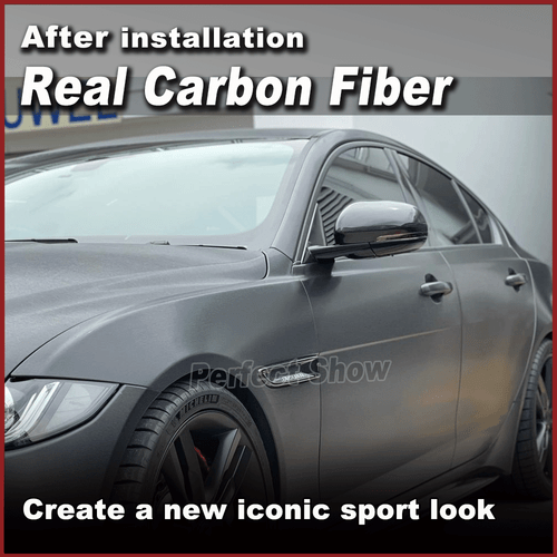 RREAL CARBON Auto Side View Mirror Covers Cap for 2013-2016 Jaguar F-Type Add on - Bild 3 von 8