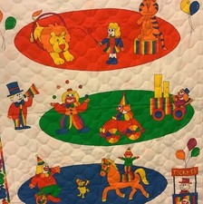 Rainbow Circus - Baby Quilt - Handmade