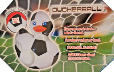 Soccer Ball Rubber Duck Duckie ''Kick Me'' - Jeeps, Pool, Bath, Party, Gift Ducky