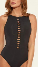 Bleu Rod Beattie L124506 Women's Black One Piece Swimsuit Size 10