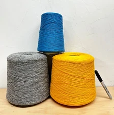 5 + LBS. Merino Wool & Cotton Yarn Lot Cones - Knitting - Machine - Weaving 3