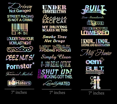 JDM 10 Random Car Sticker Decal Pack Lot Low Funny Racing Drifting ...