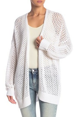 white open knit cardigan