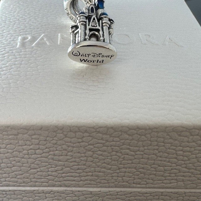 Authentic Pandora Disney Park Cinderella Castle Blue Enamel Charm