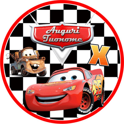 Waffel CARS AUTO PFEIL Grill mit NAMEN Tortendeko Hostie Zucker
