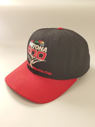 1996 38th Daytona 500 Nascar Winston Cup Snapback Hat Cap Black Red Clean EUC - Picture 2 of 9