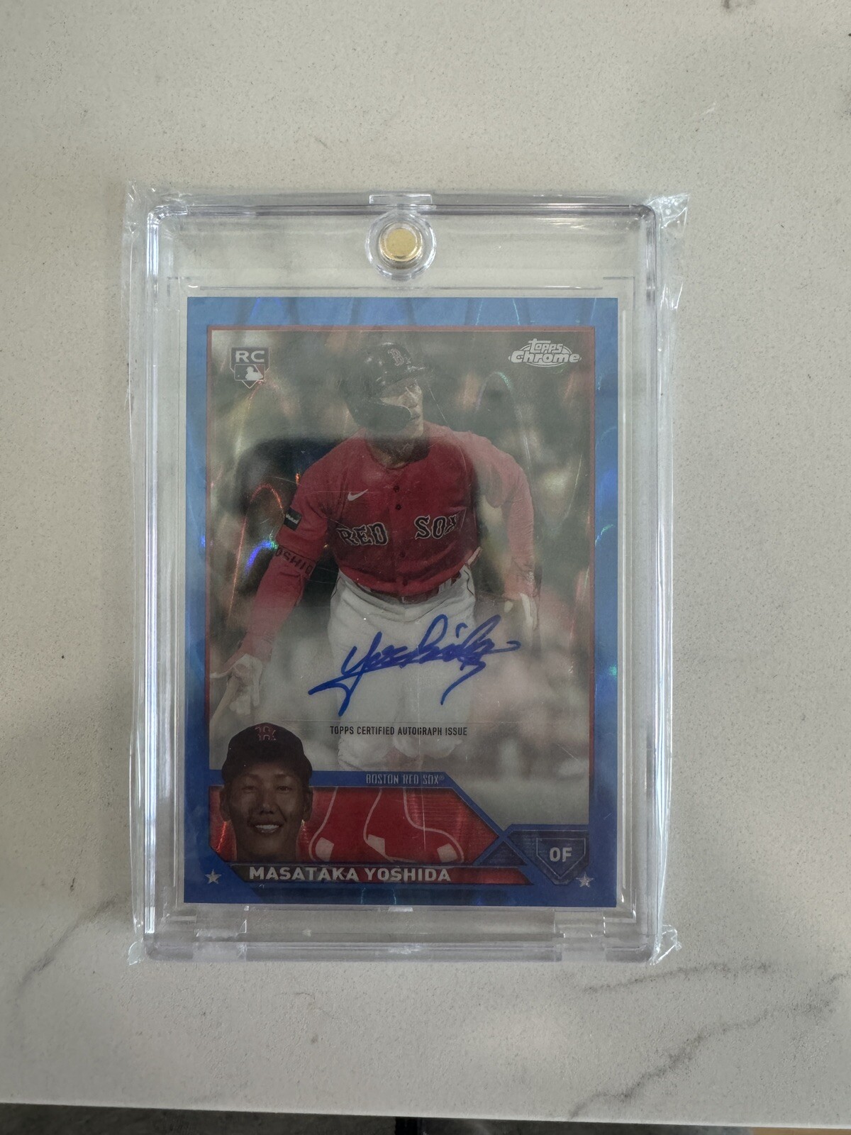 2023 Topps Chrome Rookie Auto Blue Refractor #RA-MY Masataka Yoshida /150