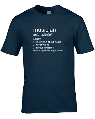 Musician Funny Definition Mens T-Shirt Gift Idea Instrument Band Teacher Music