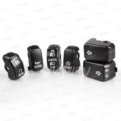 KiWAV Switch Cap Kit (6pcs) Black fits Harley '10-'17 Night Rod