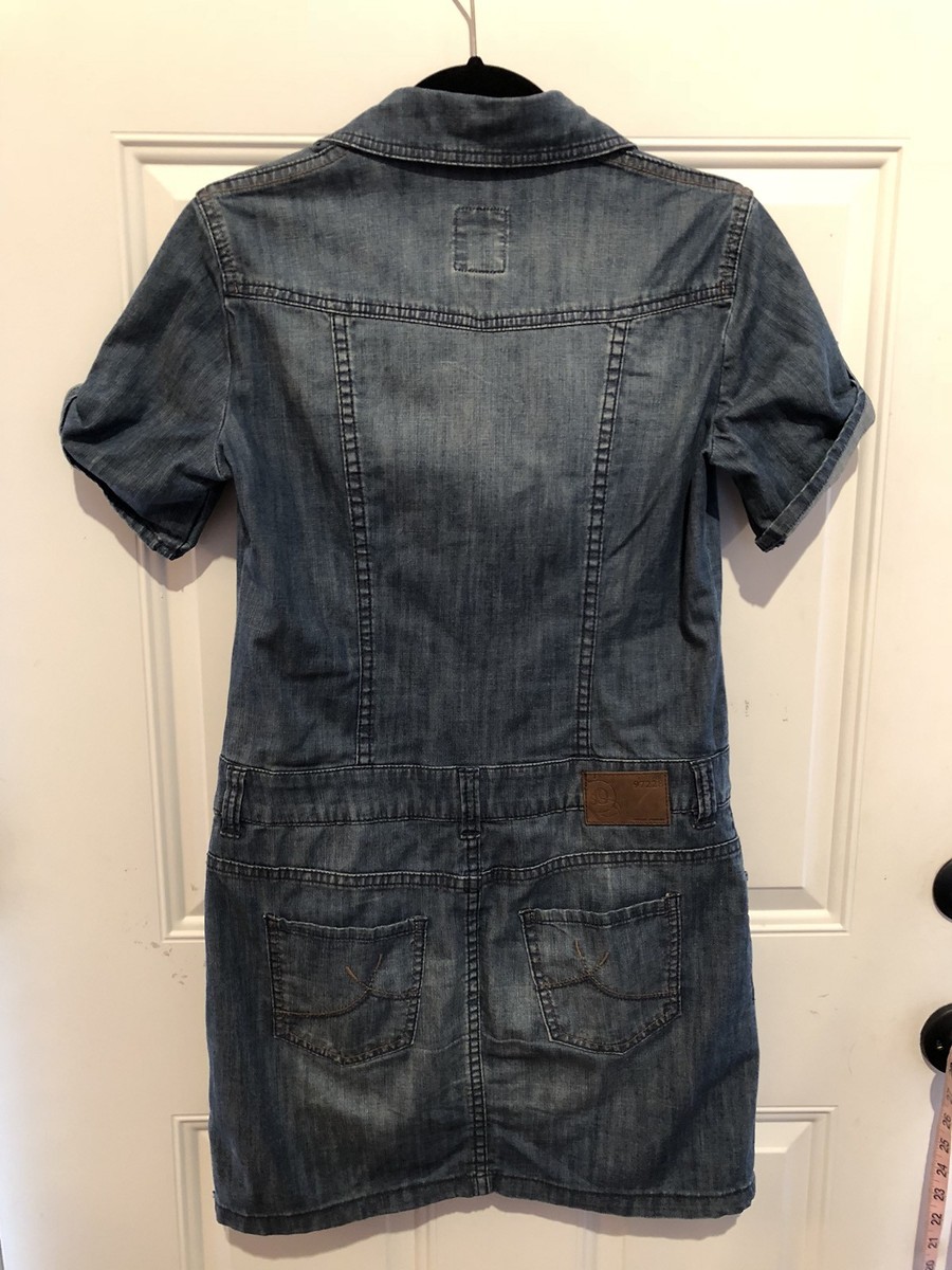 white christmas dresses Alice + Olivia Women's FARA Puff-Sleeve Denim Minidress - Cambria Vintage main image 0