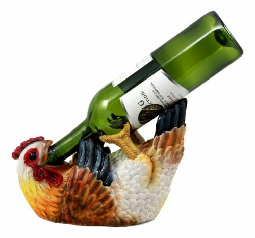 Country Farm betrunkene Henne Huhn Wein Halter Flasche Caddy Figur 9,75" lang - Bild 6 von 8