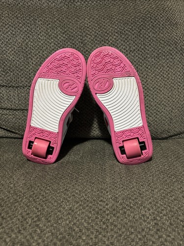 Reebok X Heelys Size 5 White Pink+White Soles Pink Roller Shoes Very Clean - Picture 4 of 8