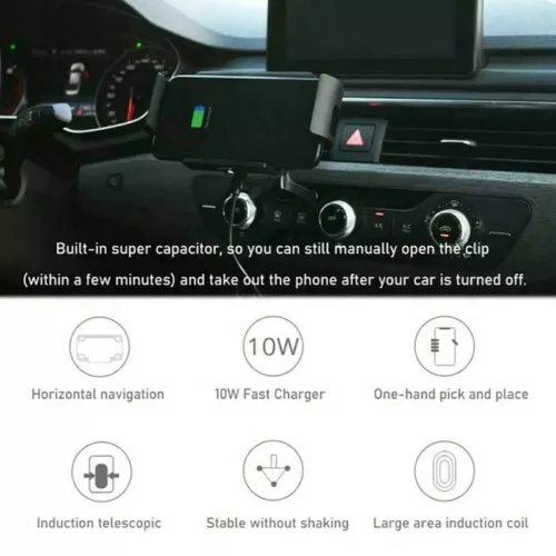 Car Mount Phone Holder Wireless Car Charger Mount For Galaxy Z Fold 2 3 4 6 - Picture 5 of 9