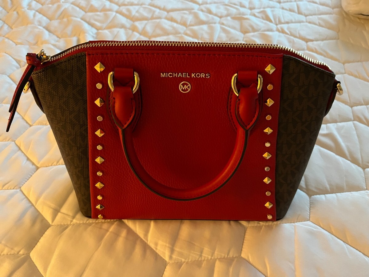 Michael Kors Sienna Medium Leather Studded Messenger Handbag