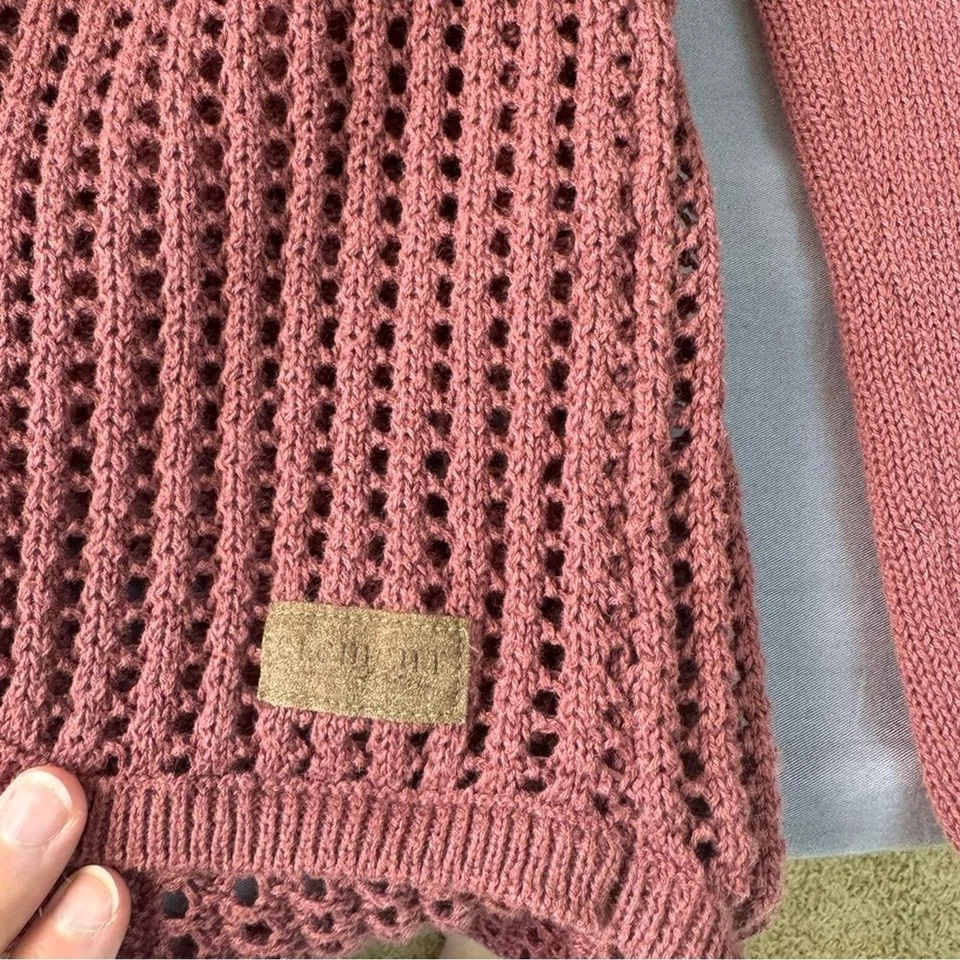 Element Top Mujer Grande Mezcla Algodón Manga Larga Frente Abierto Cárdigan Suéter Foto 4 de 4