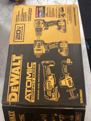 DEWALT 20V MAX Atomic 4 Tool Combo Kit With 2 Batteries - DCK486D2 New, Open Box