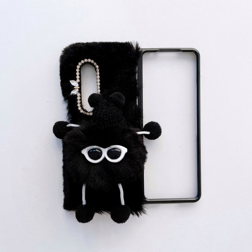 For Samsung Galaxy Z Fold3/Fold4 Girly Warm Plush Fluffy Fur Soft Phone Case - Photo 13 sur 14