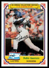1984 Topps Drake's Big Hitters #11 Pedro Guerrero NM or Better