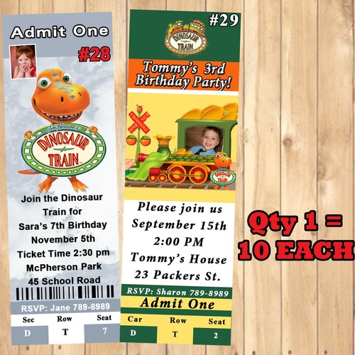 Dinosaur Train Invitations 10 ea with Env or Thank You Cards Personalized - Picture 6 of 9