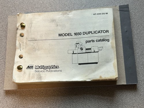 Model 1650 Duplicator Parts Catalog HP - 4345 - DU - M