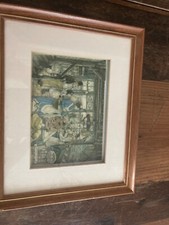 Anton Pieck Diorama Kolonialwarenladen  3 D Art gerahmt hinter Glas Schaukasten