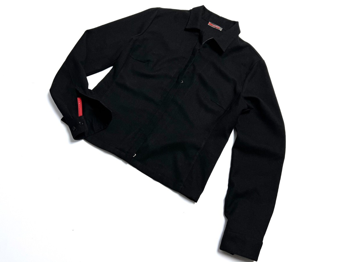 VTG Women's PRADA Milano Red Tab Overshirt Classic Wool