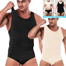Mens Full Body Shaper Tummy Control Bodysuit Compression Shapewear Trainer Waist