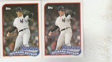 FREE SHIPPING-MINT-1989 TOPPS #511 RICHARD DOTSON YANKEES-2 CARDS