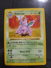1999 Pokemon TCG Nidorino Shadowless Base Set #37/102 NM