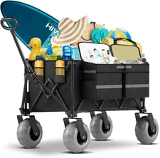 Collapsible Wagon Cart Lightweight Portable Utility Wagons w/ All-Terrain Wheels