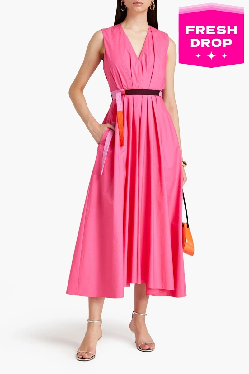 Robe Courte Dos Nu Manches Longues Roksanda Ilincic Taille XS - Bleu Crème Drapé Neuf Sans étiquette