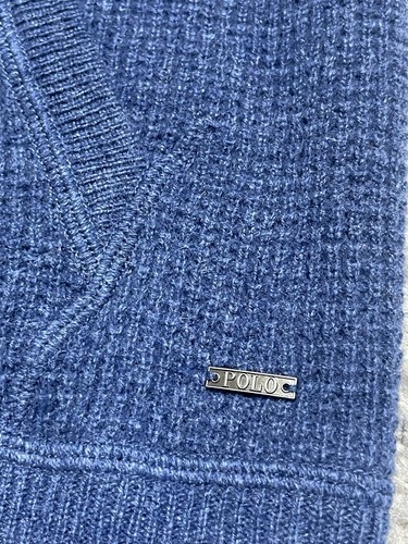 Polo Ralph Lauren Cashmere Azul Marino Waffle Sudadera con Capucha Para Hombre Pequeña Nueva con Etiquetas $398 - Imagen 9 de 10
