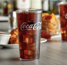 20 oz. Clear Coca-Cola Plastic Cups Tumblers Plastic tableware (Set of 12)