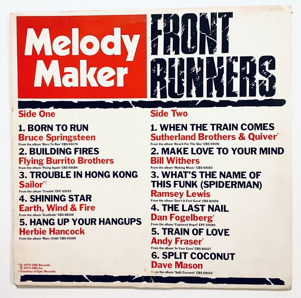 RARE VARIOUS 1975 & 1976 MELODY MAKER - FRONT RUNNERS VOL 1 & 2 VINYL LP PROMO - Image 2 of 4