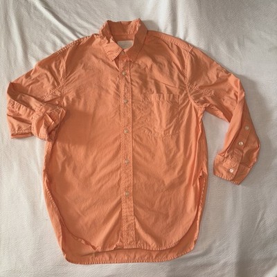 Citizens of Humanity Kayla Button Down Shirt Size Small Oversized Cotton Orange