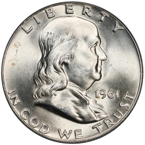 1961 D Franklin Half Dollar ANACS MS 65 FBL Gem Silver Coin 50C