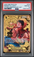 2025 One Piece 2nd Ann Monkey D. Luffy Promos Super Rare ST13-015 PSA 10