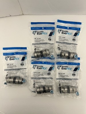 5 pk SharkBite EvoPex 3/4 In. x 3/4 In. Push-to-Connect Plastic Coupling K016A