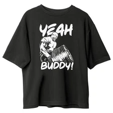 Yeah Buddy Unisex T-Shirt 100% Cotton Slim Fit Gym Streetwear Casual Tee Black