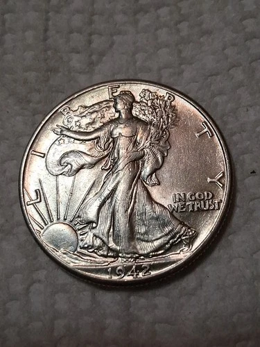 1942 Walking Liberty Half Dollar In EF To AU Condition In My Opinion. #417
