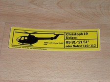 ADAC Luftrettung Aufkleber Rettungshubschrauber Christoph 19 Uelzen - ungeklebt