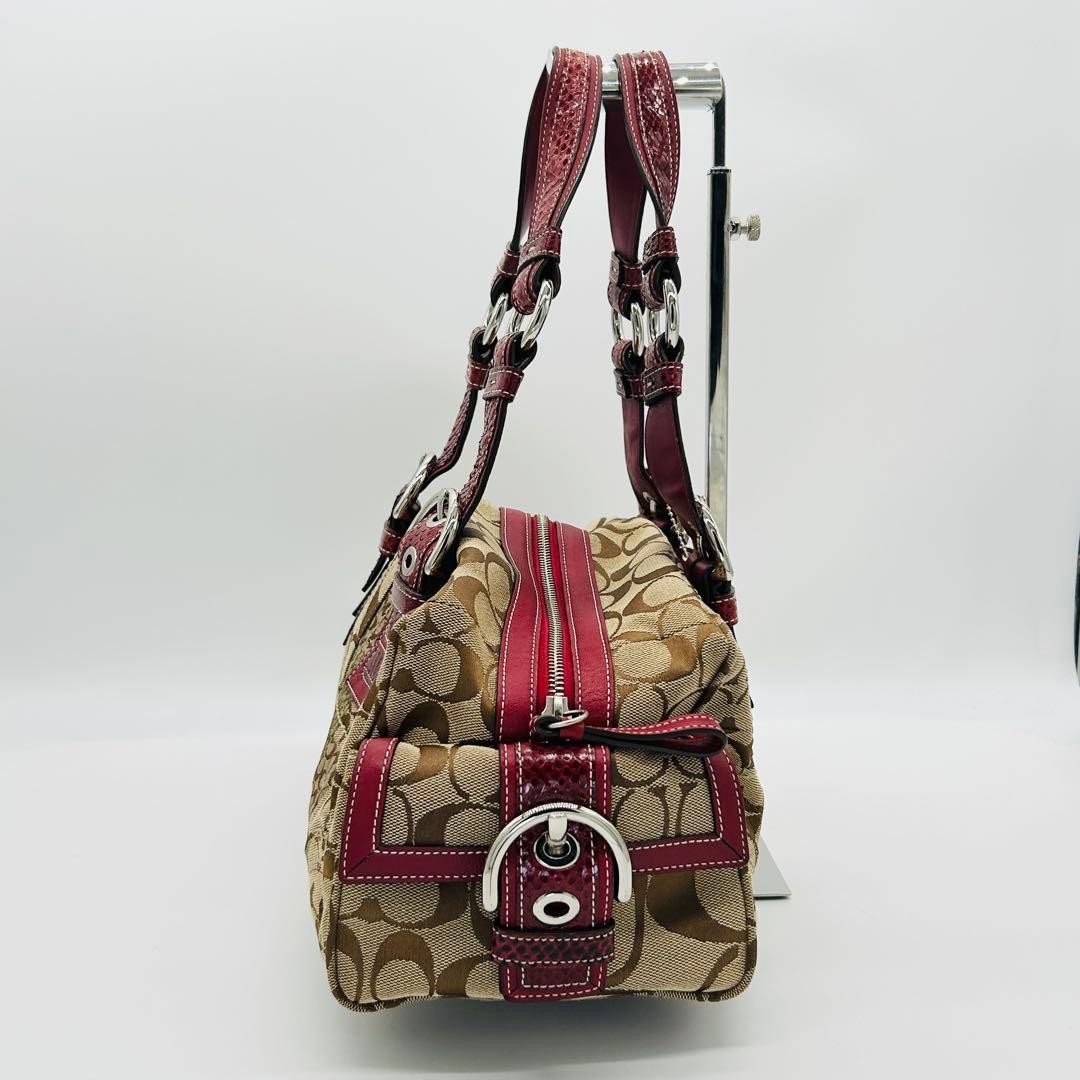 Coach Vintage Signature Patchwork Python Mini Bos… - image 4