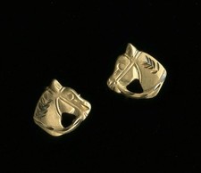 14K 11mm Fine Solid Yellow Gold Pony Horse Farm Animal Stud Earrings DM
