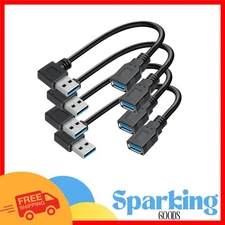 Compact 15CM Right Angle USB 3.0 Extension Cables - 4 Pack for Versatile Use