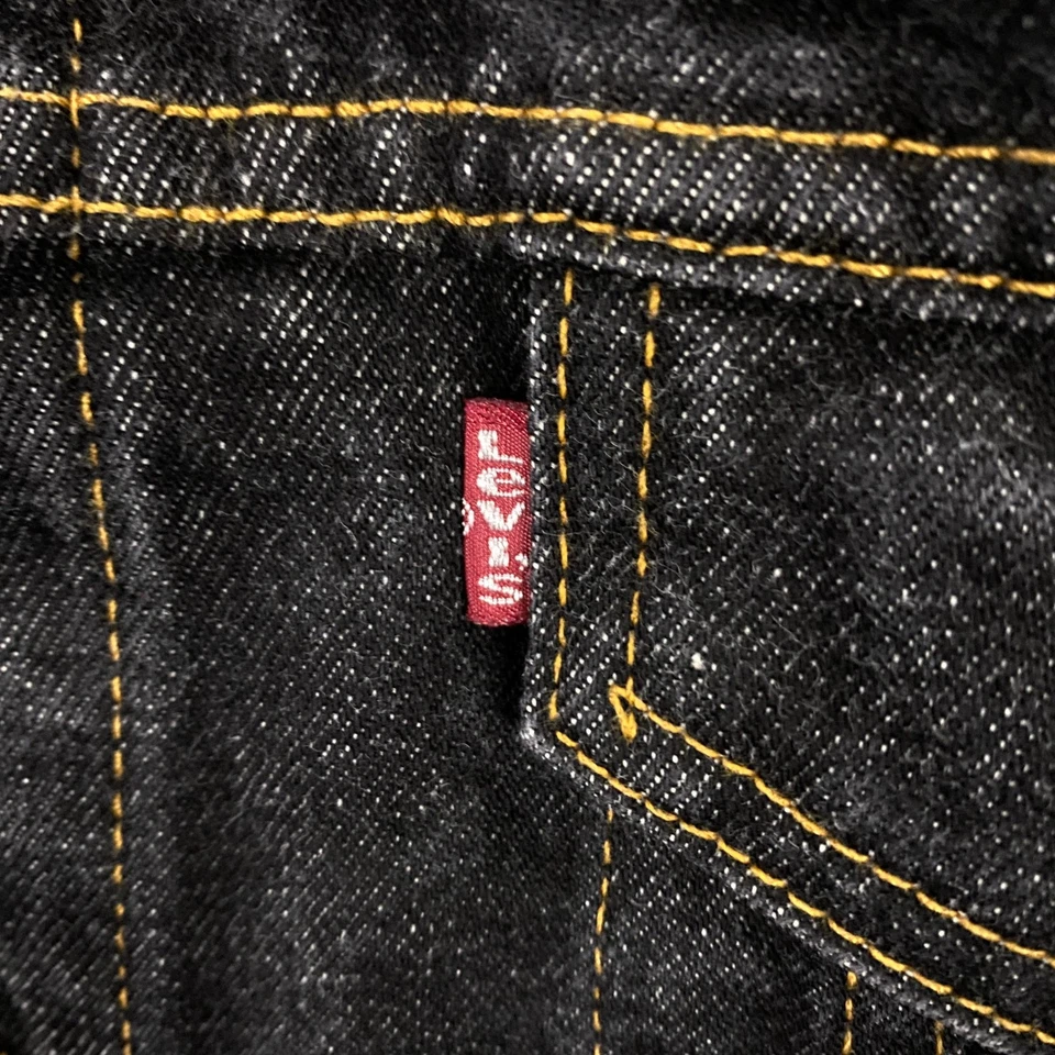 De Colección Levi's Denim Trucker Chaqueta Hombres Grande Negra Tipo III 70507-4878 Jean Red Tab Foto 2 de 4