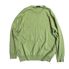 Loro Piana 100 Cashmere Crewneck Sweater Pistachio Rare 58 Heathered Green XL