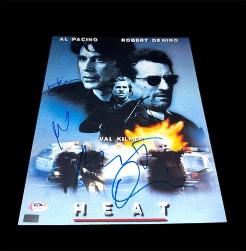 Robert De Niro, Al Pacino, & Val Kilmer Signed 11x14 Photo Heat PSA