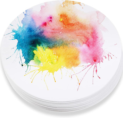 60 Pack Watercolor Paper round 250 GSM Cold Pressed Watercolor Paper 7 Inch Diam