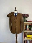 Ermenegildo Zegna for Gritti Brown Wool 3 Piece Vintage Handmade Suit 38 W38 L31